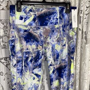 Calvin Klein Blue and Yellow Performance Leggings